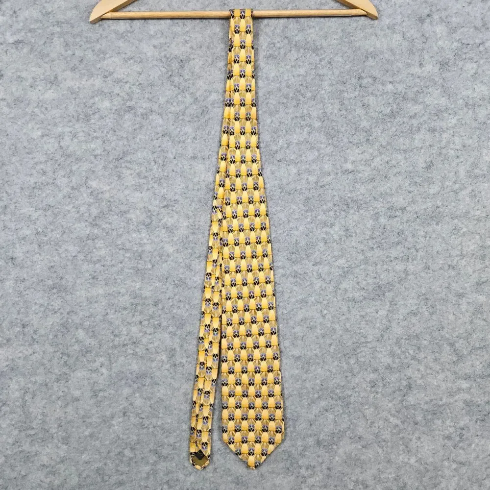 Robert Talbott Studio Hand‎ Sewn Silk Tie Orange Geometric 57x4 Preppy Office
